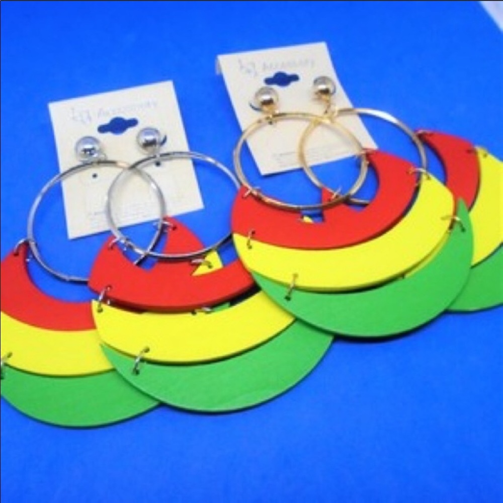 Jumbo Rasta Island Earrings